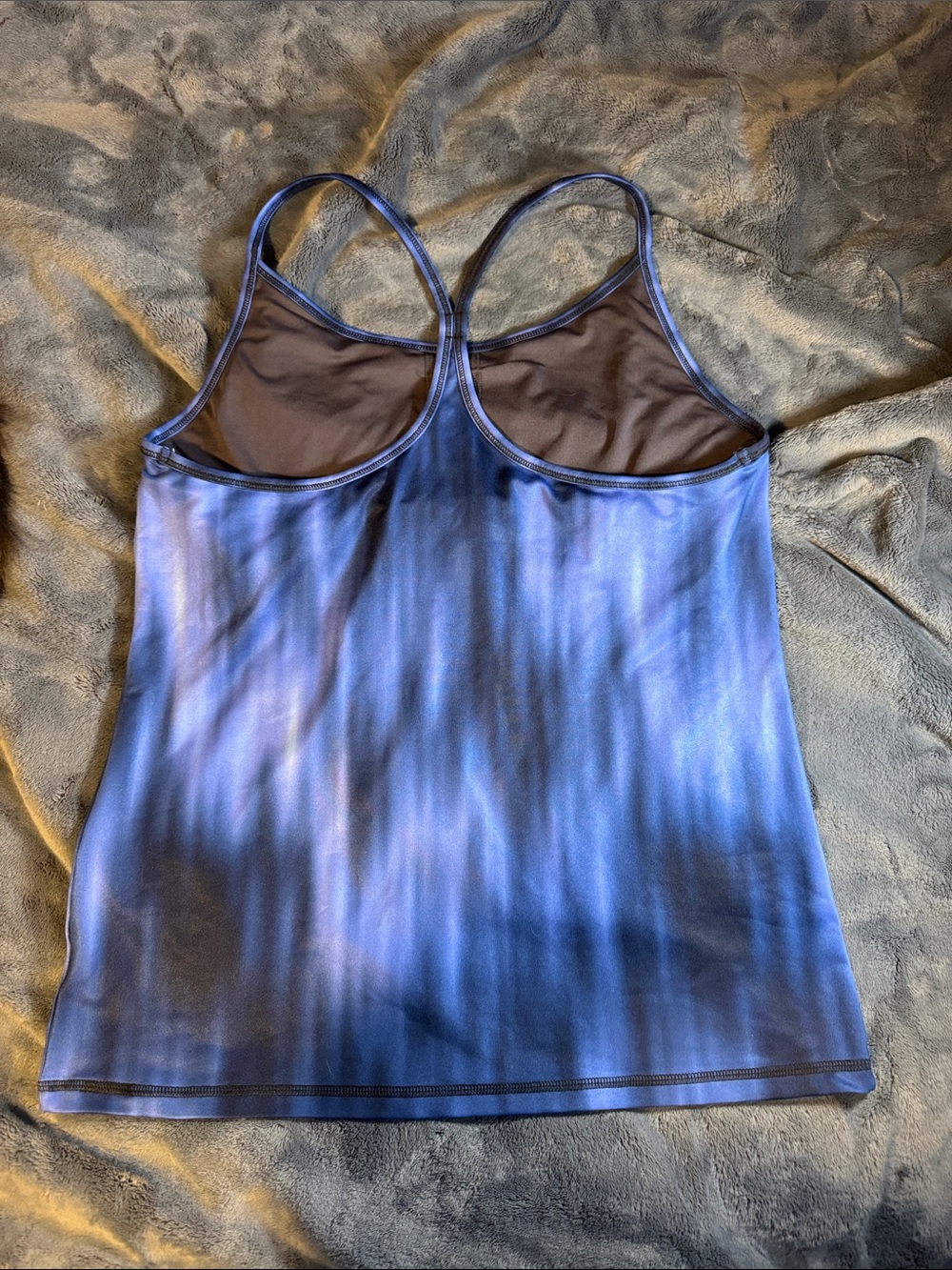 Champion Blue Swirl Tank Top with Shelf Bra, Size XL - Picture 3 of 4